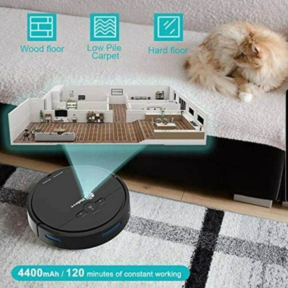 Holove Robot Vacuum Cleaner&Mopping Sweeper w/Strong Suction, Auto Self-Charging - Picture 4 of 7